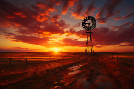 Dusk's Embrace: Windmill Silhouetteの素材