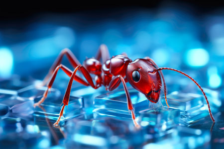 Minimalist Red Ant in Digital Realmの素材