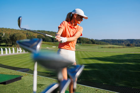 A Golfer's Skillful Opening Moveの写真素材