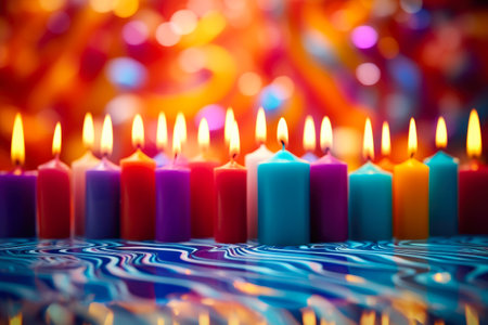 Glowing Festivals: Colorful Candle Delightの素材