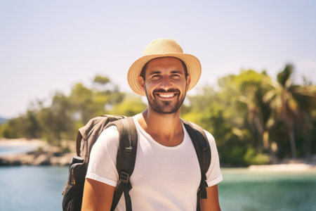 Tourism Triumph: Sun-Kissed Moments of a 35-Year-Old Explorerの素材