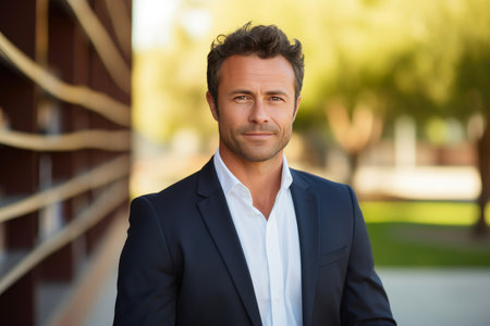 Sunny Day at the Law Firm: Portrait of a Male Attorneyの素材