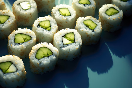 Japanese Sushi Rolls from Aboveの素材