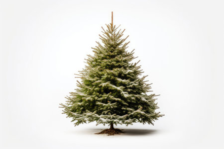 Festive Christmas Tree on Whiteの素材