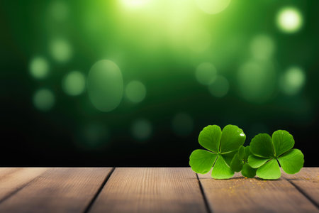 Lucky Four-Leaf Clover with Festive St. Patrick's Hatの素材