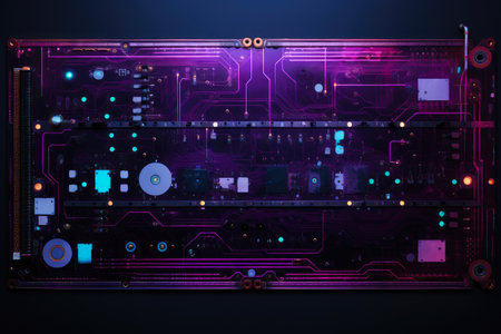 Futuristic Circuitry in Radiant Purpleの素材
