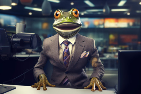 Malevolent Amphibian in Newsroom Attireの素材