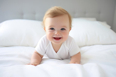 Joyful Infant Captured in Radiant Bokeh Blissの素材