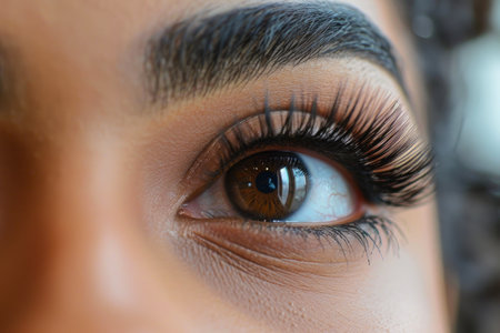 Mesmerizing Close-Up: Girl's Long Lashesの素材