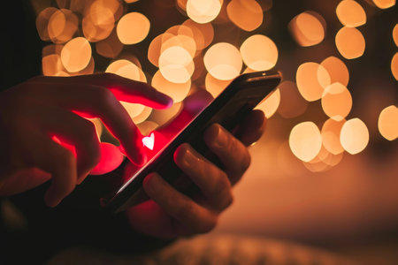 Close-Up Love: Smartphone Messages on Valentine'sの素材