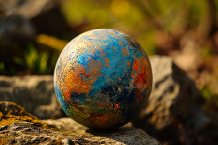 Environmental Warning: Egg Imagery Portrays Global Climate Shiftの素材