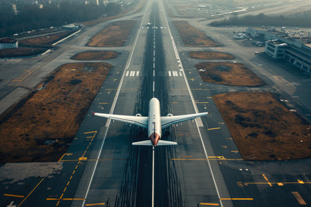 Ascending Horizons: Airport Runway Perspectiveの素材