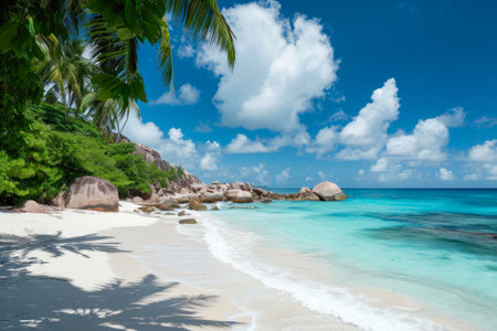 Island Oasis: Turquoise Waters and Sandy Shoresの素材