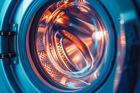 Interior View of Washing Drum in Artistic Hueの素材