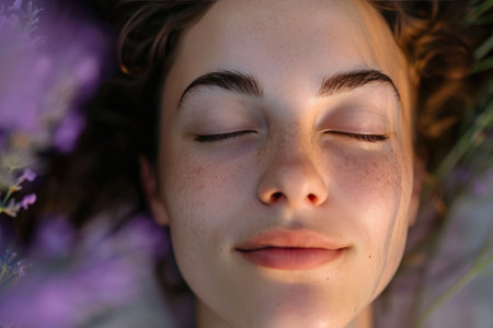Lavender Dreams: Close-Up Beauty in Serene Tranquilityの素材