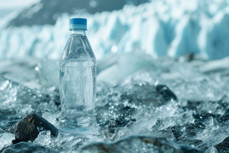 Crystal-Clear Bottle on Frozen Terrainの素材