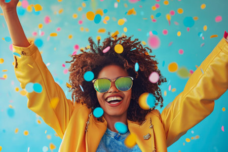 Chic Revelry: Minimalist Background Frames Confetti Celebrationの素材