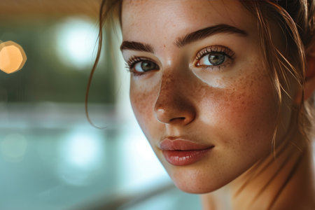 Radiant Beauty: Morning Glow Close-Upの素材