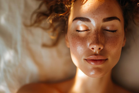 Morning Glow: Spa Woman in a Portrait of Radianceの素材