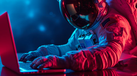 Exploring the Digital Frontier: Astronaut's Close-Upの素材