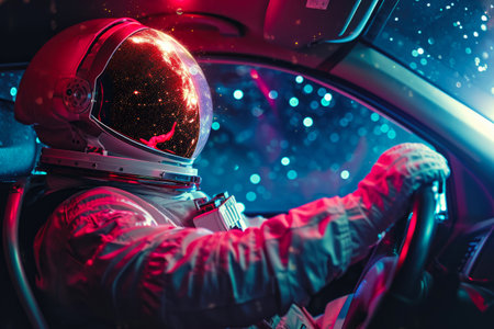 Galactic Joyride: Astronaut Cruising in Cosmic Styleの素材