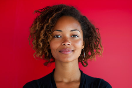 Frontal View of Female Presenter Speakingの素材