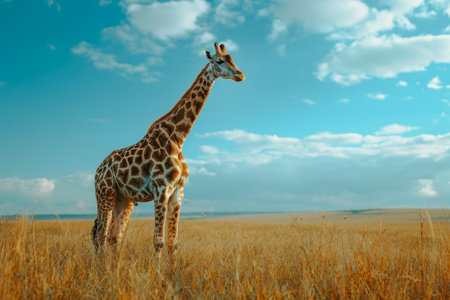 Harmony of Nature: Giraffe in the Distanceの素材