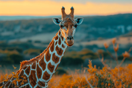 Graceful Giraffe Surveying Serenityの素材