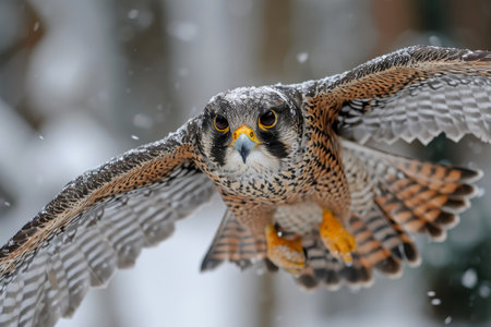 Majestic Snow Soaring Falconの素材