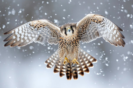 Wings of Winter: Falcon in Flightの素材