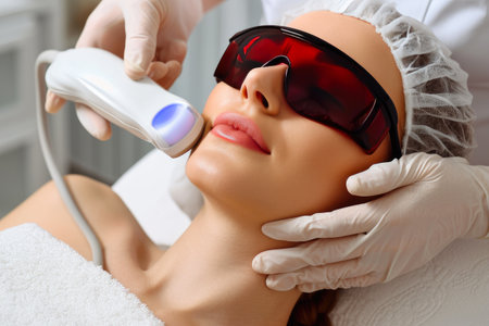 Glamorous Woman Embracing Laser Hair Removalの素材