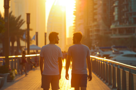 City Lights and Silhouettes: Dubai Marina Wanderlustの素材