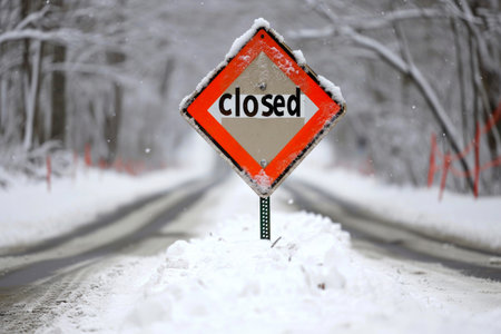 Frozen Road Closed Signの素材
