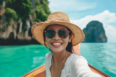 Sun-Kissed Smiles: Exploring Thailand's Canals with Joyの素材