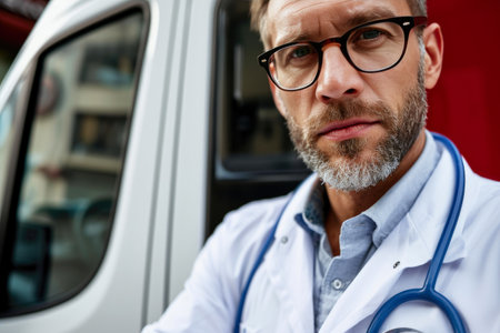 Life-saving Moments: Physician and Ambulanceの素材