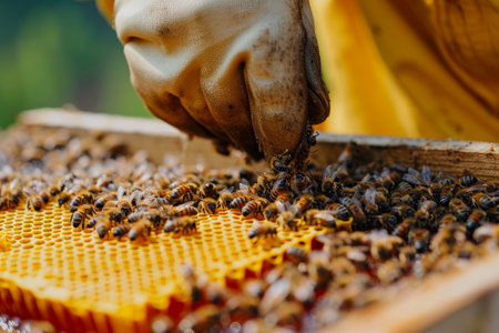 Beekeeper Harvesting Sweet Honeyの素材