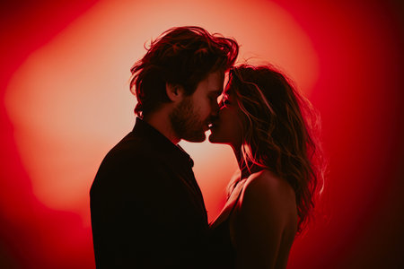 Capturing Passion: Romantic Red Backgroundの素材