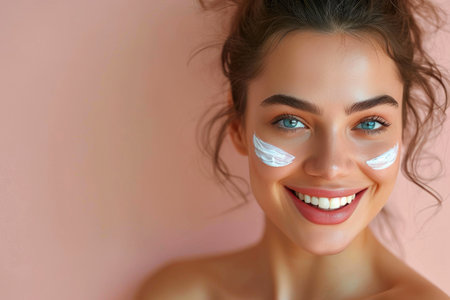 Radiant Beauty: Woman Applying Skin Creamの素材