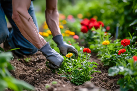 Botanical Ballet: The Delicate Dance of Plantingの素材