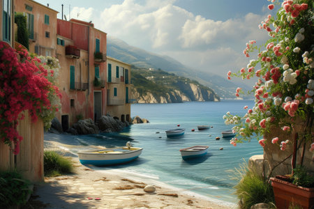 Azure Waves on the Italian Shoreの素材