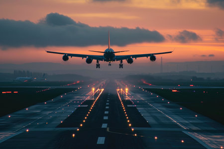 Graceful Touchdown: Aircraft Arrivalの素材