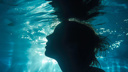 Mystical Depths: Split Lighting on the Ocean Floorの素材