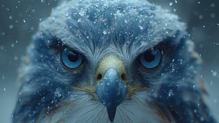 Upturned Gaze: Baby Eagle Marvels at Rainy Skiesの素材