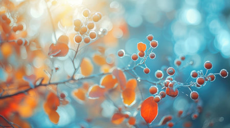 Autumn Hues and Blue Bliss in Natureの素材