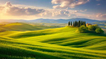 Idyllic Italian Escape: Tuscany's Verdant Beautyの素材