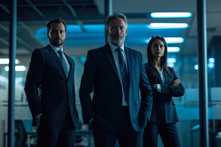 Elegant Cybersecurity Executives in Business Attireの素材