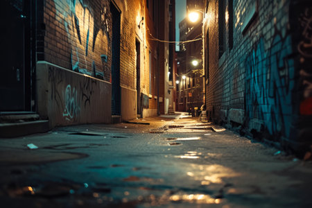 Nighttime Secrets of Weathered Alleywaysの素材