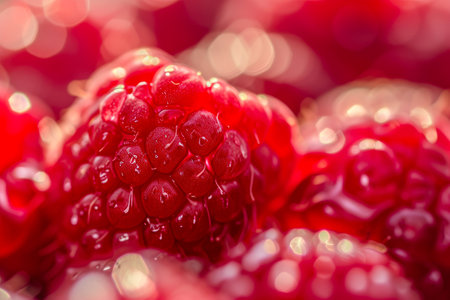 Extreme Detail of Fresh Raspberriesの素材
