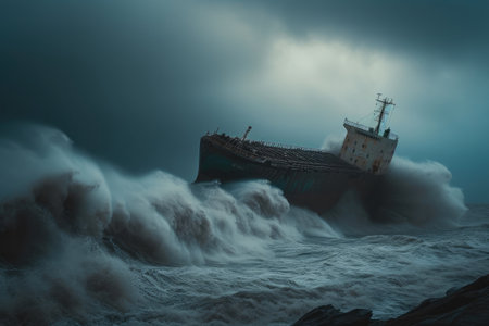 Maritime Disaster: Shipwrecked on Rocky Shoresの素材