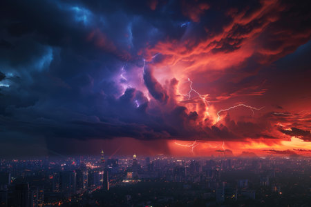 Urban Thunderstorms: Cityscape Dramaの素材